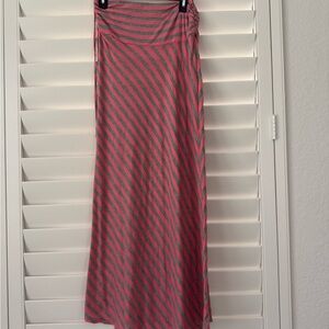 Wallflower Pink and Gray Striped Maxi Skirt